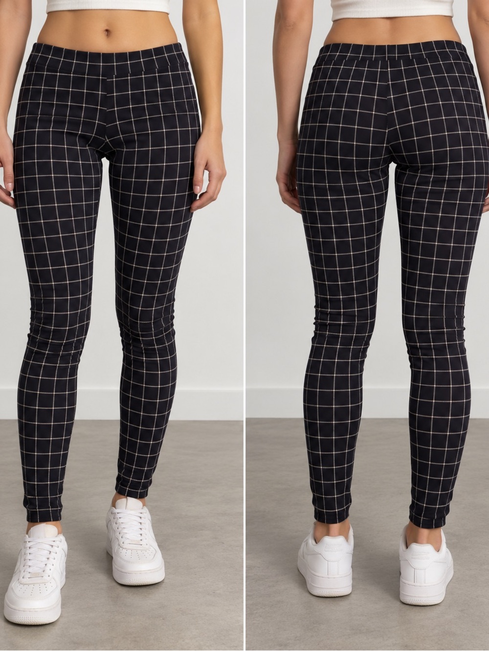 Old Navy Black Windowpane Ponte Leggings